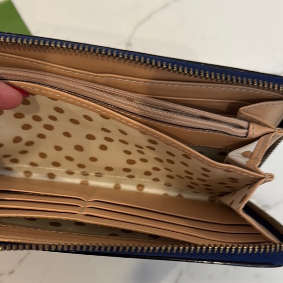 Kate Spade Royal Blue Leather Zip around Wallet - Picture 8 of 9